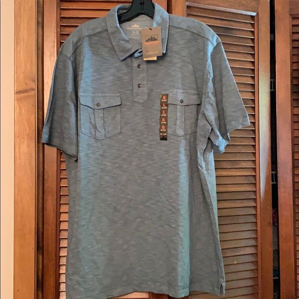 Northwest Territory Men’s Small Blue Polo Shirt NWT Utility Pocket Outdoor Golf